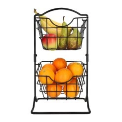 QUVIO Fruitmand - 2 Laags - Metaal 8 QUVIO Fruitmand - 2 Laags - Metaal -Het originele servies. 1000071564 0103