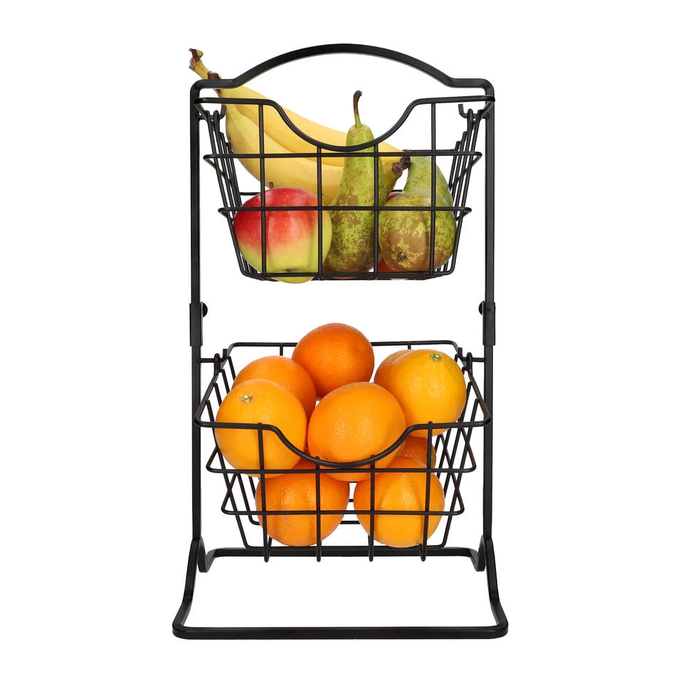 QUVIO Fruitmand - 2 Laags - Metaal 5 QUVIO Fruitmand - 2 Laags - Metaal - Afbeelding 3