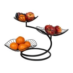 QUVIO Fruitmand 3 Laags Metaal - Zwart -Het originele servies. 1000071571 0103