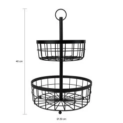 QUVIO Fruitmand 2 Laags - Metaal - Zwart 8 QUVIO Fruitmand 2 Laags - Metaal - Zwart -Het originele servies. 1000071575 0102