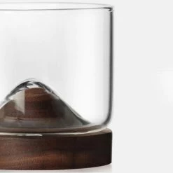 Aretica Whiskey Glas Met Houten Onderzetter - Bruin -Het originele servies. 1000071591 0102