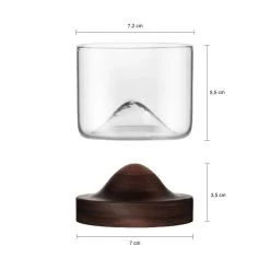 Aretica Whiskey Glas Met Houten Onderzetter - Bruin - Set Van 4 8 Aretica Whiskey Glas Met Houten Onderzetter - Bruin - Set Van 4 -Het originele servies. 1000071592 0102