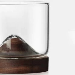 Aretica Whiskey Glas Met Houten Onderzetter - Bruin - Set Van 2 -Het originele servies. 1000071593 0103