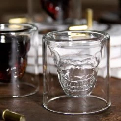 Aretica Shot Glaasje Skull Set Van 4 Glas - -Het originele servies. 1000071594 0102