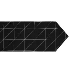 QUVIO Tafelloper - 200 X 30 Cm - Grafische Print - Katoen & Linnen - Zwart -Het originele servies. 1000071607 0103