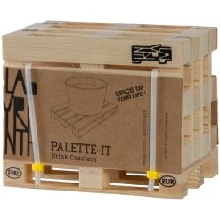 Labyrinth Palette-It - Set Van 5 Houten Onderzetters (12x8 Cm)