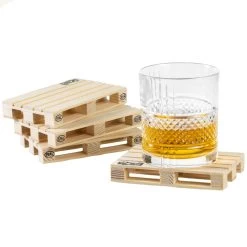 Labyrinth Palette-It - Set Van 4 Houten Onderzetters (12x8 Cm) -Het originele servies. 1000072333 0104