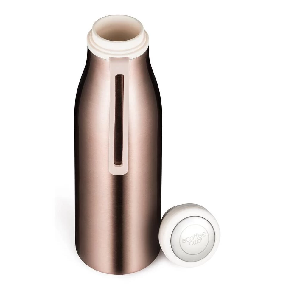 Ecoffee Cup Warm/Koud Dubbelwandig Thermosfles - 500 Ml - Roze Metalic 4 Ecoffee Cup Warm/Koud Dubbelwandig Thermosfles - 500 Ml - Roze Metalic - Afbeelding 2
