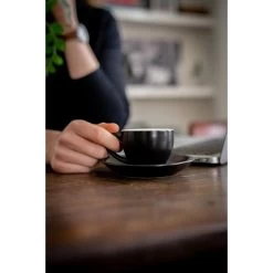 Barista Innovations Nero - Schotel Voor Espressokopje - Set Van 6 - Mat Zwart -Het originele servies. 1000073349 0103