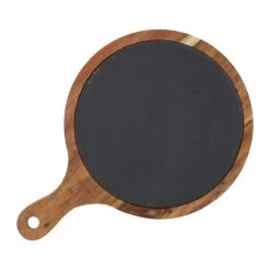 Krumble Serveerplank Rond - M - Hout En Leisteen 9 Krumble Serveerplank Rond - M - Hout En Leisteen -Het originele servies. 1000074025 0103
