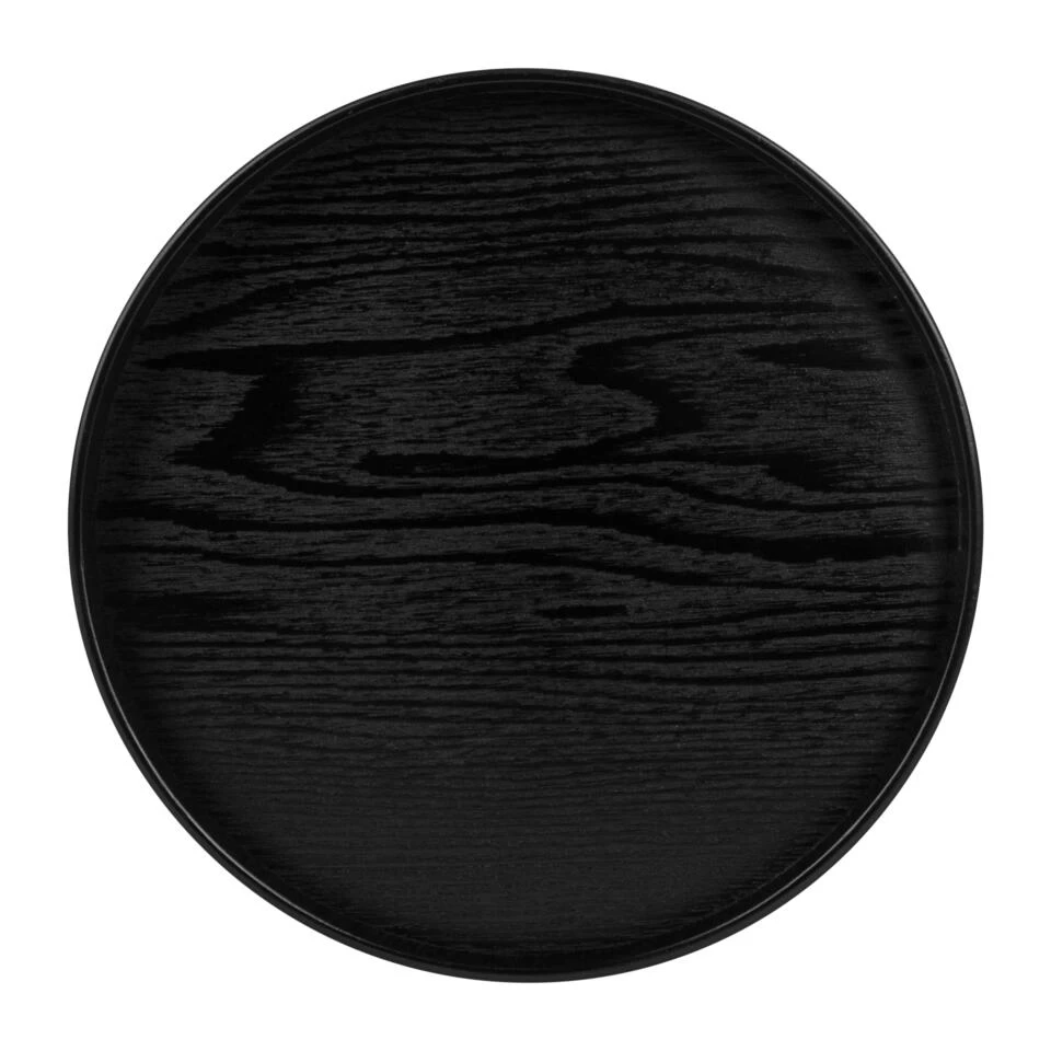 QUVIO Houten Dienblad Rond - Zwart - 27 Cm 3 QUVIO Houten Dienblad Rond - Zwart - 27 Cm