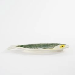 Mica Decorations Bord Vis - L29 X B14 X H2 Cm - Keramiek - Donkergroen -Het originele servies. 1000077188 0103