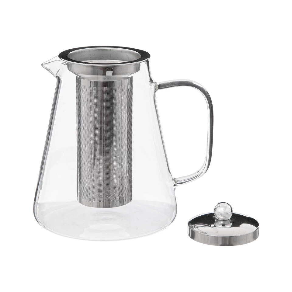 Secret De Gourmet - Theepot - Glas/rvs - Met Filter - 1300 Ml 4 Secret De Gourmet - Theepot - Glas/rvs - Met Filter - 1300 Ml - Afbeelding 2