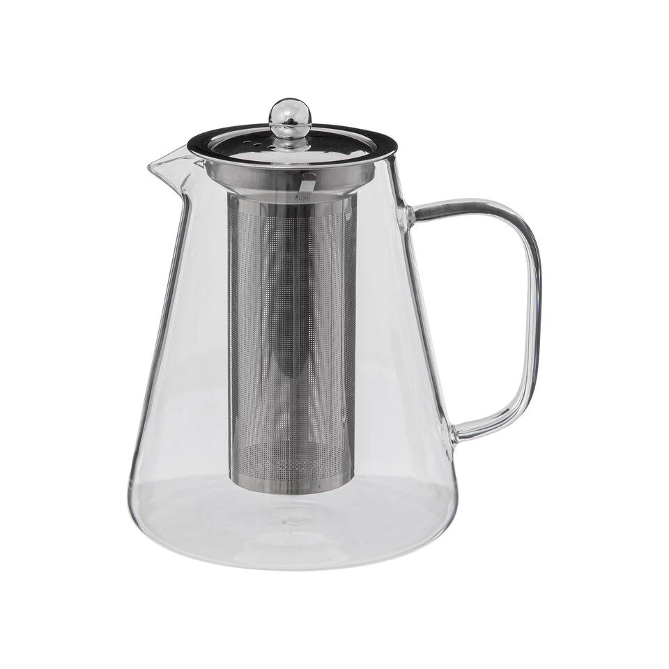 Secret De Gourmet - Theepot - Glas/rvs - Met Filter - 1300 Ml 3 Secret De Gourmet - Theepot - Glas/rvs - Met Filter - 1300 Ml