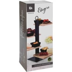 Excellent Houseware - 4-laagse Etagere - Bamboe - 37 Cm - Serveertray -Het originele servies. 1000077215 0101
