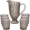 Excellent Houseware - Karaf/schenkkan 1L - 6 Drinkglazen - 250ml - Glas - Grijs 1 Excellent Houseware - Karaf/schenkkan 1L - 6 Drinkglazen - 250ml - Glas - Grijs -Het originele servies. 1000077228