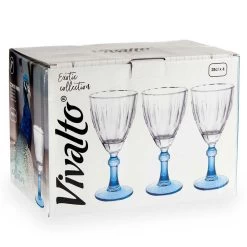 Vivalto - Wijnglazen Exotic Collection Set 6x Op Blauwe Voet 275 Ml 6 Vivalto - Wijnglazen Exotic Collection Set 6x Op Blauwe Voet 275 Ml -Het originele servies. 1000077235 0102