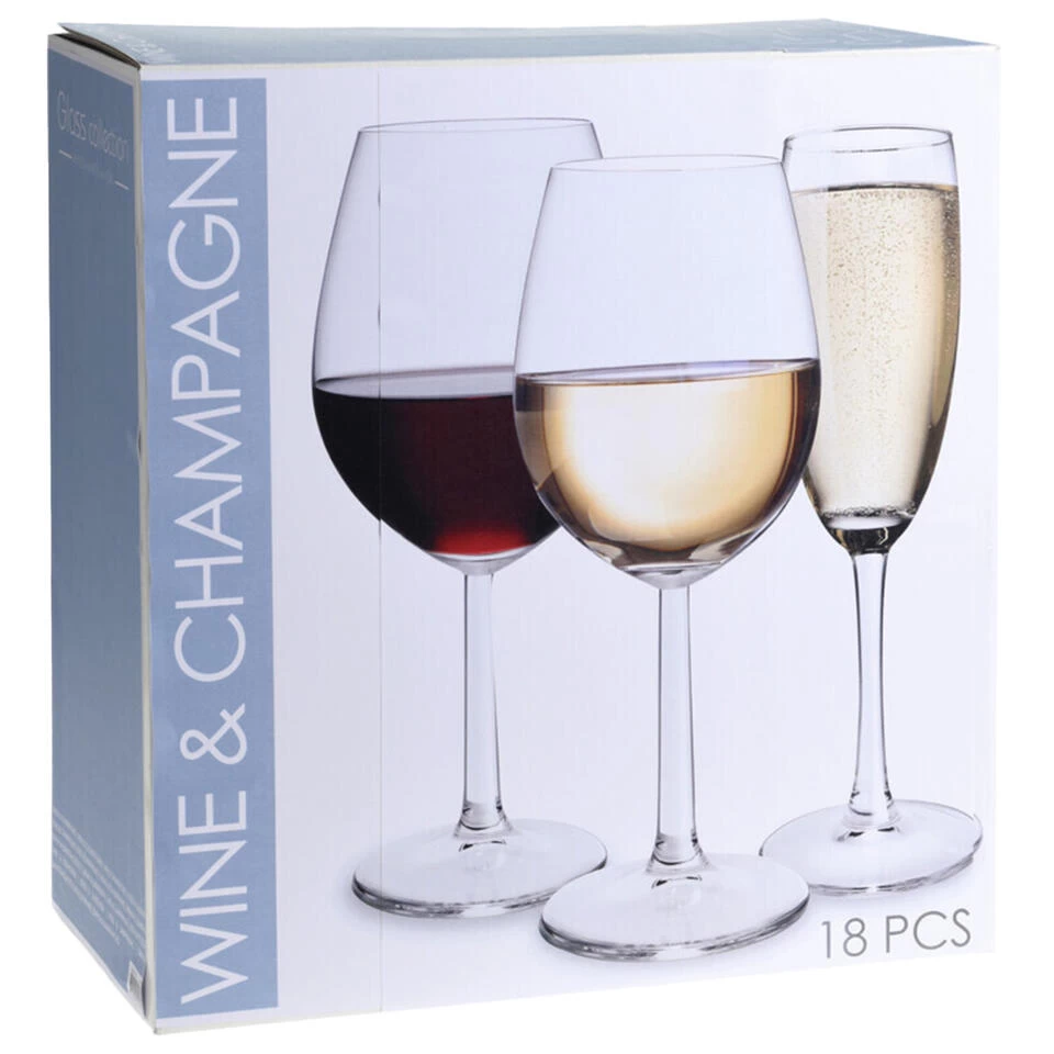 Excellent Houseware Wijnglazen Set - 18-delig - Glas - 3 Soorten 4 Excellent Houseware Wijnglazen Set - 18-delig - Glas - 3 Soorten - Afbeelding 2