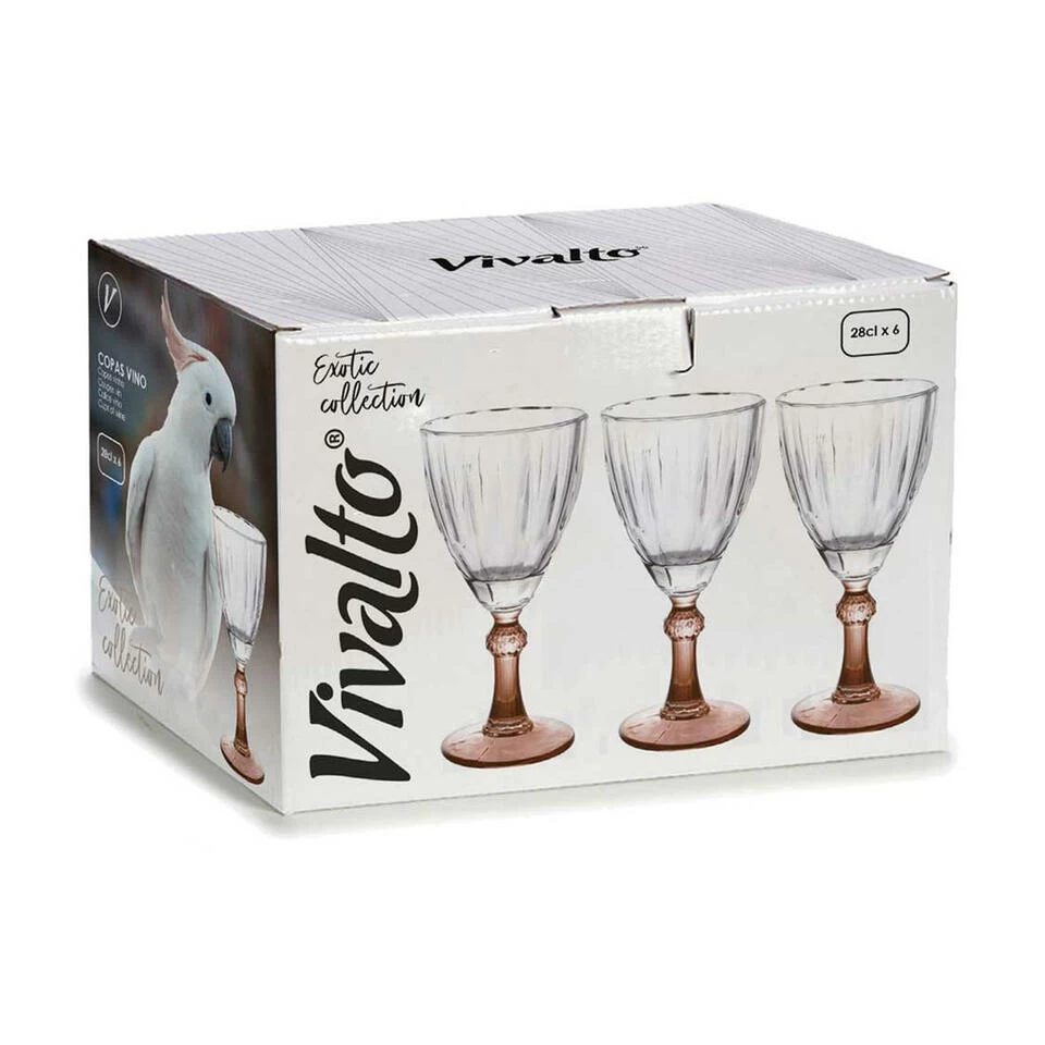 Vivalto - Wijnglazen Exotic Collection Set 6x Op Brons Voet 275 Ml 4 Vivalto - Wijnglazen Exotic Collection Set 6x Op Brons Voet 275 Ml - Afbeelding 2
