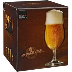 Secret De Gourmet Bierglazen - 4 St - Transparant - Voetglazen - 370 Ml - 18 Cm -Het originele servies. 1000077246 0102