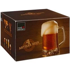 Secret De Gourmet Bierglazen - 4 Stuks - Bierpullen - Handvat - 320 Ml - 12 Cm -Het originele servies. 1000077249 0102