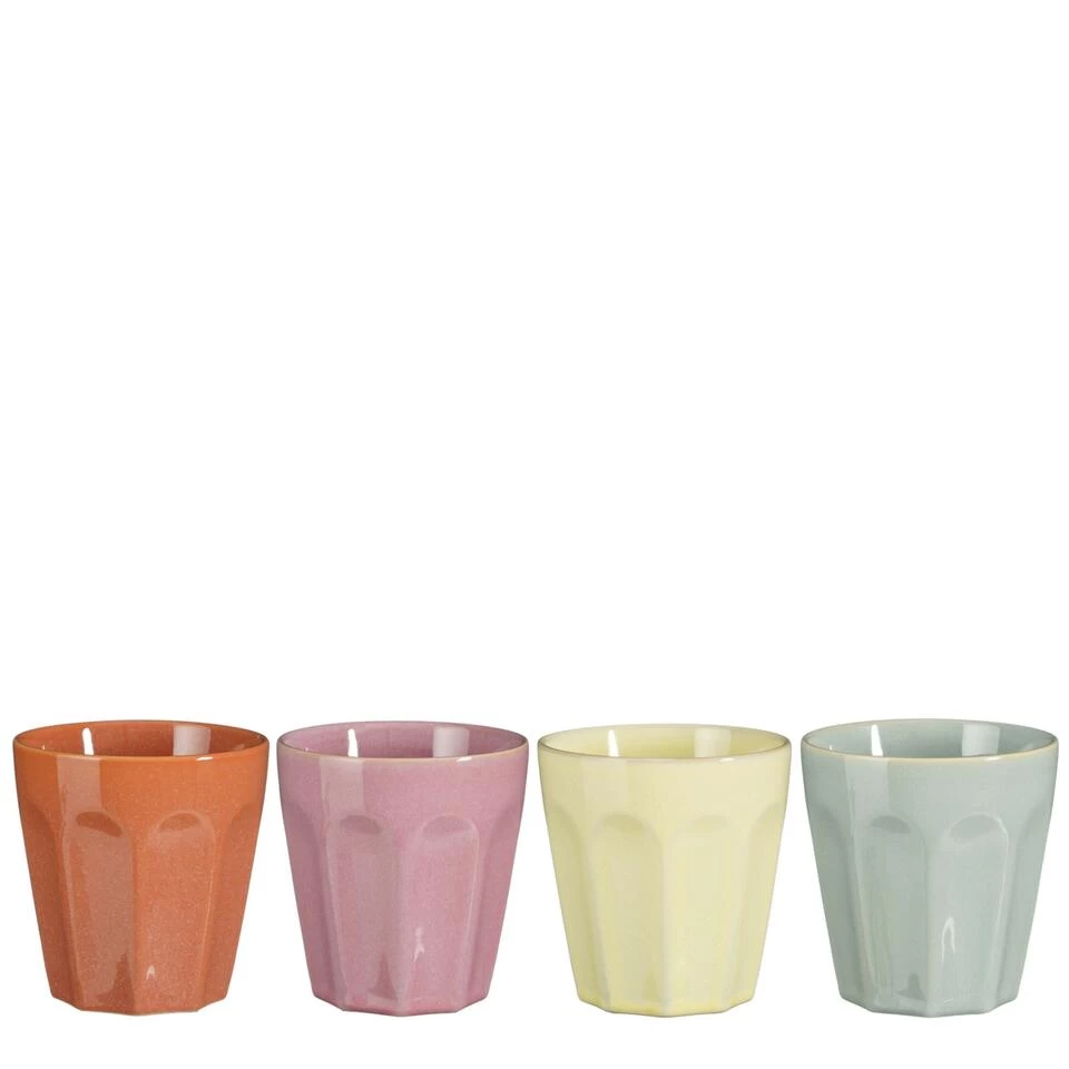 Mica Decorations Rico Beker - Set Van 4 - 330 Ml - Meerkleurig 3 Mica Decorations Rico Beker - Set Van 4 - 330 Ml - Meerkleurig