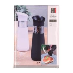 Merkloos Zoutmolen Of Pepermolen - Elektrisch - Zwart En Wit - 18 Cm -Het originele servies. 1000079453 0101