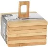 Excellent Houseware - Onderzetters Voor Glazen - 6st - Bamboo - 9x9 Cm -Het originele servies. 1000079458