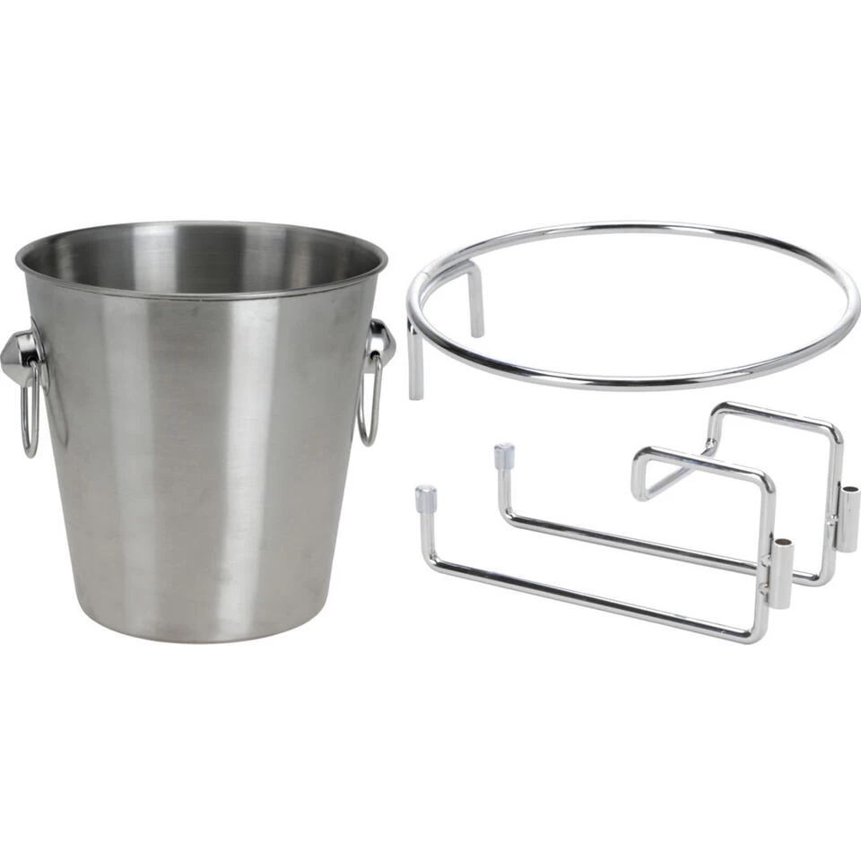 Excellent Houseware Champagnekoeler/ijsemmer - Met Houder - RVS - 3 L 3 Excellent Houseware Champagnekoeler/ijsemmer - Met Houder - RVS - 3 L