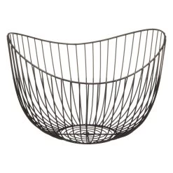 Cepewa Fruitmand - Metaal - Zwart - Rond - 31 X 21 X 29 Cm