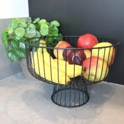 Orange85 Fruitmand Fruitschaal Zwart Metaal 28cm -Het originele servies. 1000083468 0110