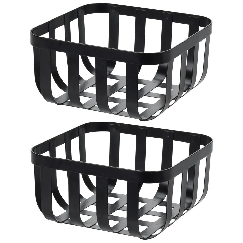 Excellent Houseware Fruitmand - Metaal - Zwart - 20 X 20 Cm 3 Excellent Houseware Fruitmand - Metaal - Zwart - 20 X 20 Cm