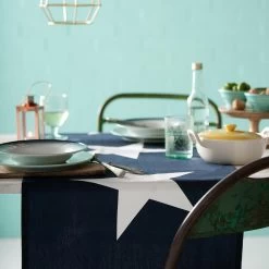 DDDDD Tafelloper Étoile 50 X 150 Cm Blue Per 2 Stuks -Het originele servies. 1000084745 0101