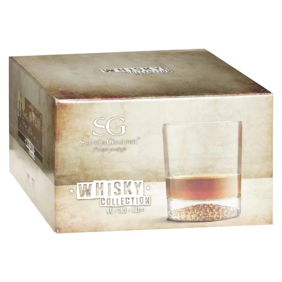 Secret De Gourmet - Whisky Glazen - 4x - Transparant - 300 Ml 5 Secret De Gourmet - Whisky Glazen - 4x - Transparant - 300 Ml - Afbeelding 3