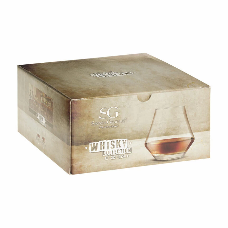 Secret De Gourmet Whisky Glazen - 4x - Transparant - 290 Ml 5 Secret De Gourmet Whisky Glazen - 4x - Transparant - 290 Ml - Afbeelding 3