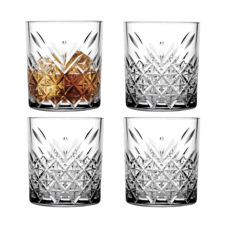 Pasabahce Whisky Tumbler Glazen - 4x - Timeless Serie - Transparant - 340 Ml 3 Pasabahce Whisky Tumbler Glazen - 4x - Timeless Serie - Transparant - 340 Ml