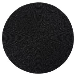 Secret De Gourmet Placemat - Kralen Zwart - Rond - 35 Cm