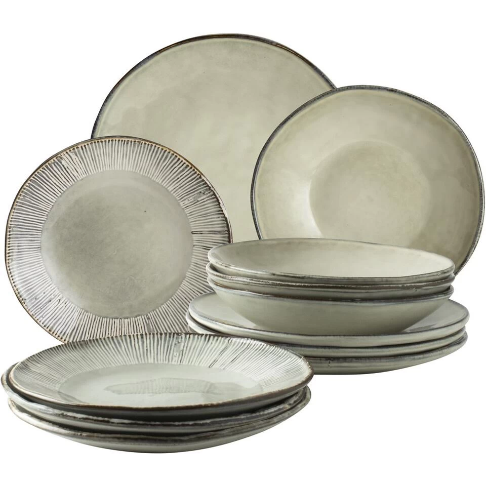 Dutch Rose Giftset 12 Delig Servies Creme 4 Dutch Rose Giftset 12 Delig Servies Creme - Afbeelding 2