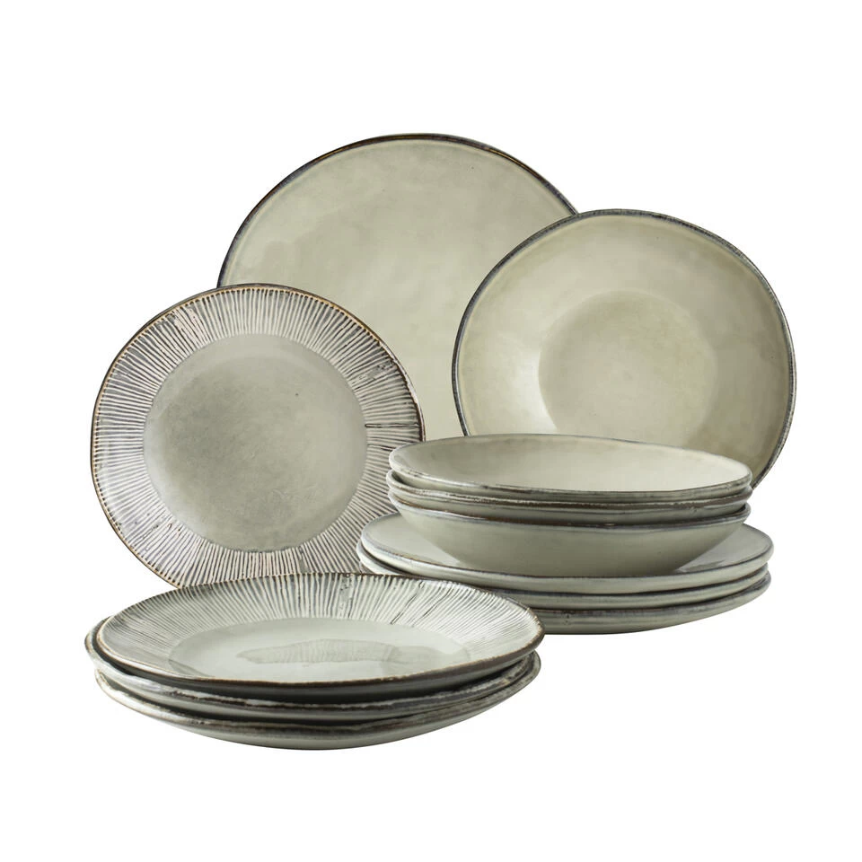 Dutch Rose Giftset 12 Delig Servies Creme 3 Dutch Rose Giftset 12 Delig Servies Creme