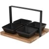 Excellent Houseware Serveerplank 4 Schaaltjes - Hout Keramiek - 22 Cm -Het originele servies. 1000086910