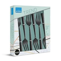 Amefa Felicity - 6 Gebaksvorkjes - Zwart -Het originele servies. 1000087321 0102