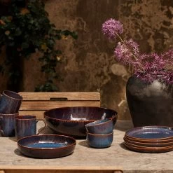 Dutch Rose Sapphire Bord 21.5 Blauw -Het originele servies. 1000087948 0103