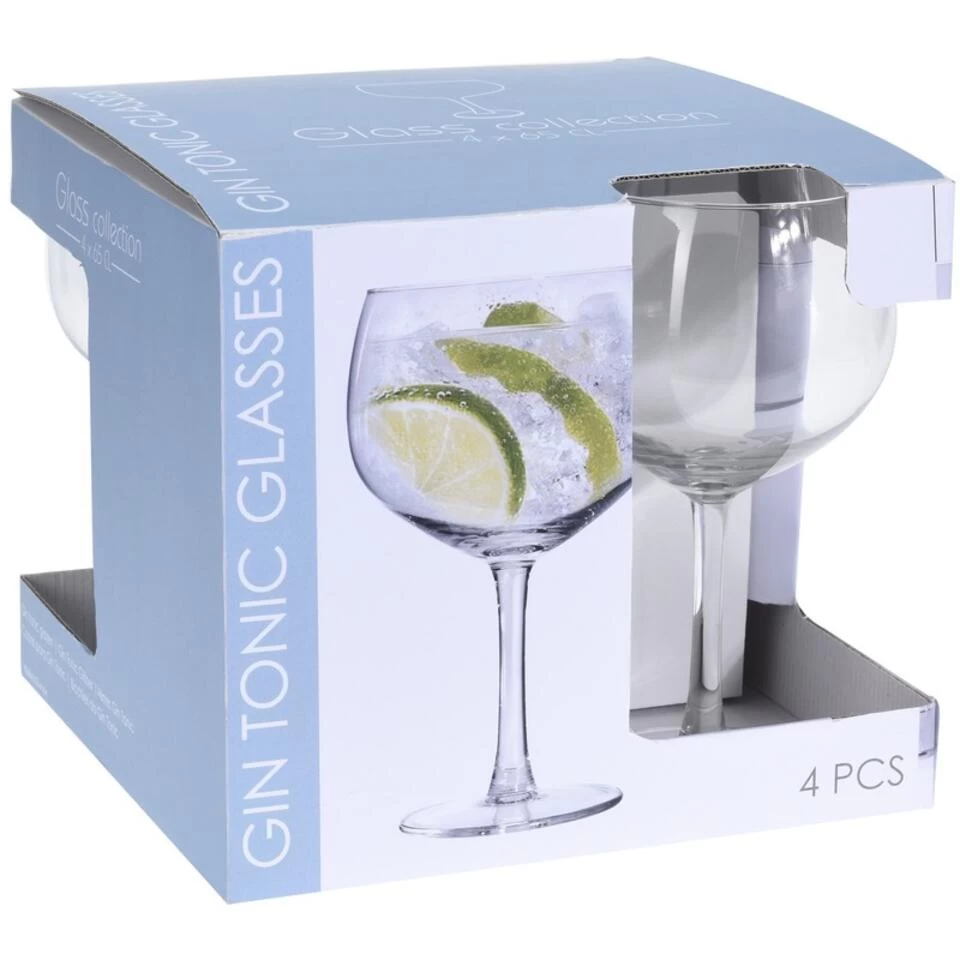 Merkloos Gin Tonic Glazen - 4 Stuks - 650 Ml 4 Merkloos Gin Tonic Glazen - 4 Stuks - 650 Ml - Afbeelding 2