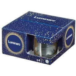 Luminarc Whisky Tumbler Glazen - 4x - Transparant Zwart - 300 Ml -Het originele servies. 1000088605 0102