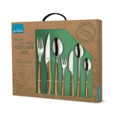Amefa Eclat Nature - 26-delige Bestekset Voor 4 Personen - Wood Look 8 Amefa Eclat Nature - 26-delige Bestekset Voor 4 Personen - Wood Look -Het originele servies. 1000088792 0102