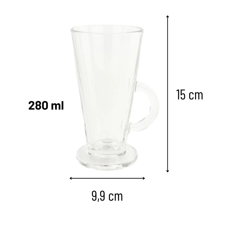 Orange85 Latte Macchiato Glazen 280 Ml 4 Stuks Met Oor Cappuchino Glazen 6 Orange85 Latte Macchiato Glazen 280 Ml 4 Stuks Met Oor Cappuchino Glazen - Afbeelding 4