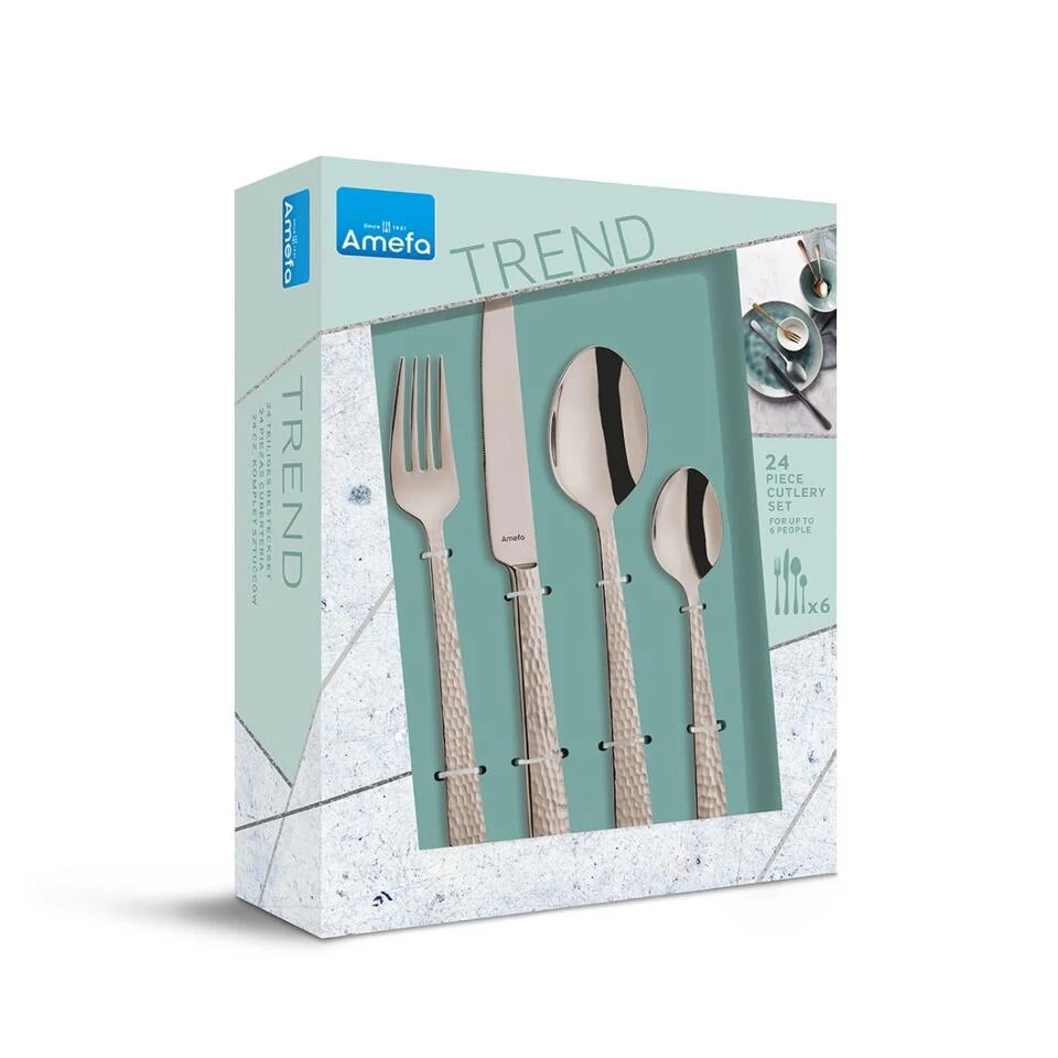 Amefa Felicity - 24-delige Bestekset Voor 6 Personen - Rosé Champagne 5 Amefa Felicity - 24-delige Bestekset Voor 6 Personen - Rosé Champagne - Afbeelding 3