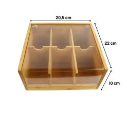 Orange85 Theedoos 6 Vaks Bamboe 20,5x22x10 Cm Kunststof -Het originele servies. 1000090166 0110