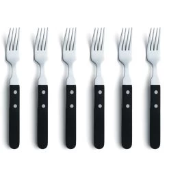 Amefa Pizza - 6 Steakvorken - Zwart