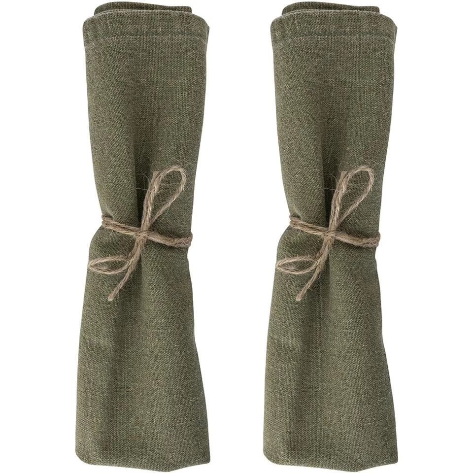 Laura Ashley Set 2 Servetten Wild Clematis Sage Uni 4 Laura Ashley Set 2 Servetten Wild Clematis Sage Uni - Afbeelding 2